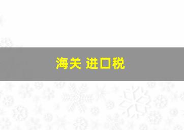 海关 进口税